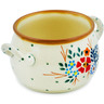 Polish Pottery Bouillon Cup 13 oz Rustic Field Flowers Red