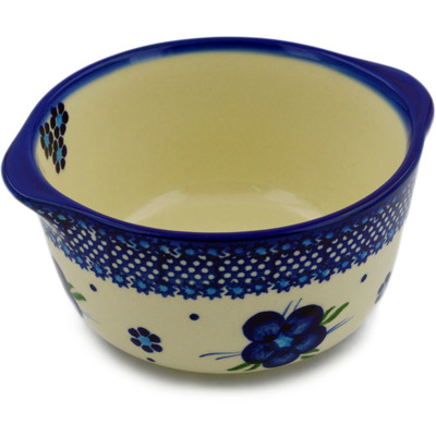 Polish Pottery Bouillon Cup 15 oz Bleu-belle Fleur