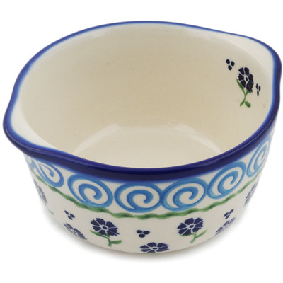 Polish Pottery Bouillon Cup 15 oz Blue Bursts