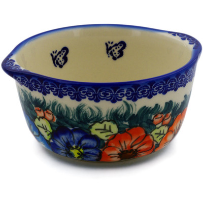 Polish Pottery Bouillon Cup 15 oz Butterfly Splendor