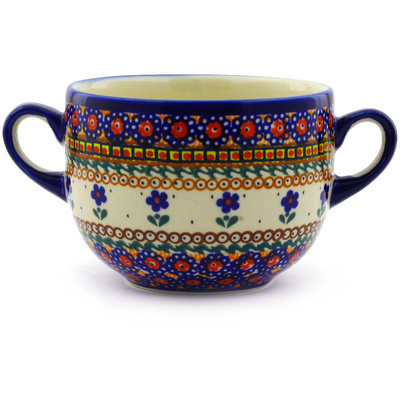 Polish Pottery Bouillon Cup 22 oz UNIKAT