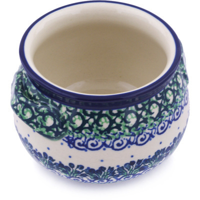 Polish Pottery Bouillon Cup 25 oz Emerald Garden UNIKAT