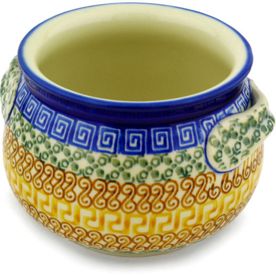 Polish Pottery Bouillon Cup 25 oz Grecian Sea