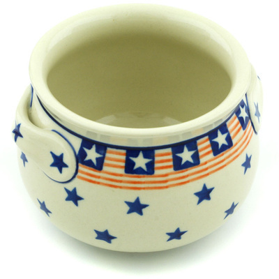 Polish Pottery Bouillon Cup 25 oz Stars And Stripes