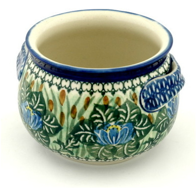 Polish Pottery Bouillon Cup 25 oz Water Lillies UNIKAT