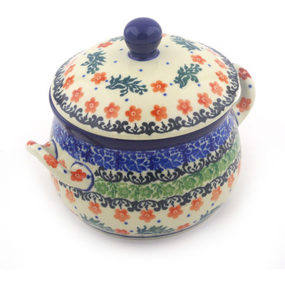 Polish Pottery Bouillon Cup with Lid 12 oz Southern Belles