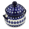 Polish Pottery Bouillon Cup with Lid 17 oz Flowering Peacock