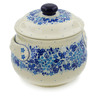 Polish Pottery Bouillon Cup with Lid 24 oz Delicate Blue UNIKAT