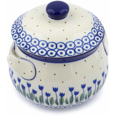 Polish Pottery Bouillon Cup with Lid 24 oz Water Tulip