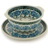 Polish Pottery Bouillon Cup with Saucer 13 oz Hidden Flowers