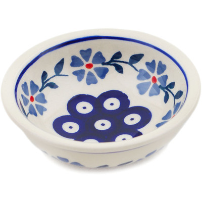Polish Pottery Bowl 0&quot; Peacock Forget-me-not