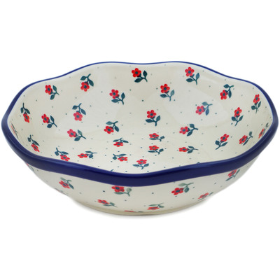 Polish Pottery Bowl 10&quot; Auntie Em Scarlet