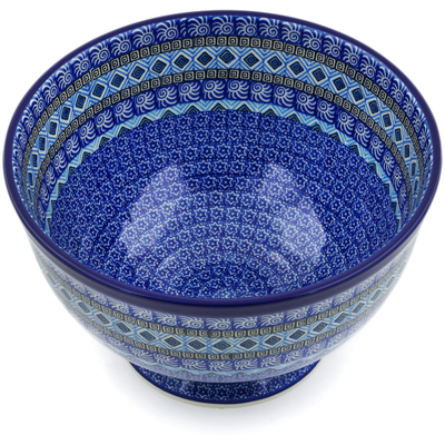 Polish Pottery Bowl 10&quot; Aztec Sky
