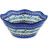 Polish Pottery Bowl 10&quot; Blooming Blues