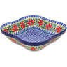 Polish Pottery Bowl 10&quot; Blooming Daisies UNIKAT