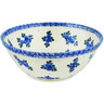 Polish Pottery Bowl 10&quot; Blue Berry Special UNIKAT