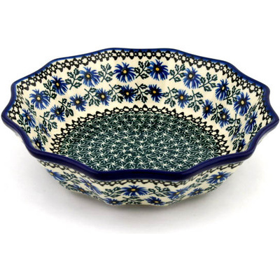Polish Pottery Bowl 10&quot; Blue Chicory