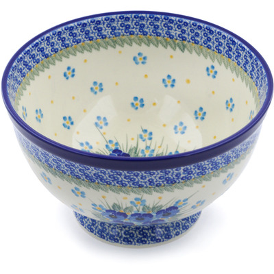 Polish Pottery Bowl 10&quot; Blue Dreams