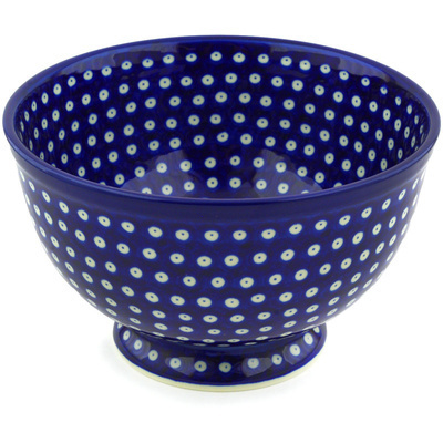 Polish Pottery Bowl 10&quot; Blue Eyes