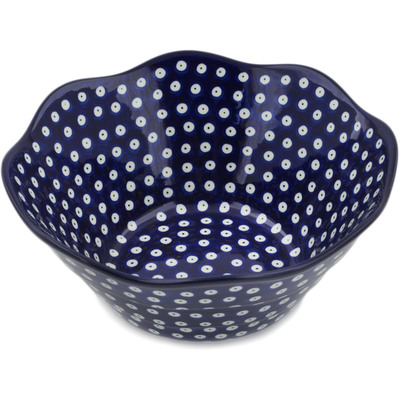 Polish Pottery Bowl 10&quot; Blue Eyes