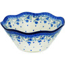 Polish Pottery Bowl 10&quot; Blue Grapevine