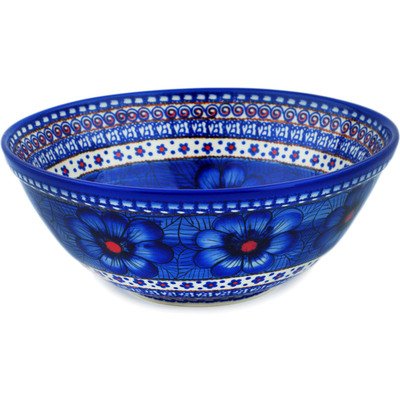 Polish Pottery Bowl 10&quot; Blue Heaven