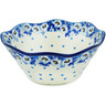 Polish Pottery Bowl 10&quot; Blue Spring