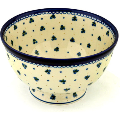 Polish Pottery Bowl 10&quot; Blueberry Stars