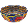 Polish Pottery Bowl 10&quot; Bright Beauty UNIKAT