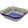 Polish Pottery Bowl 10&quot; Brilliant Pansy UNIKAT