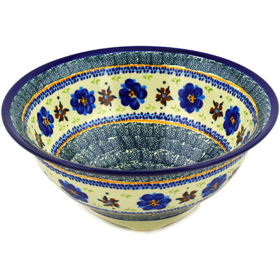 Polish Pottery Bowl 10&quot; Circle The Garden UNIKAT