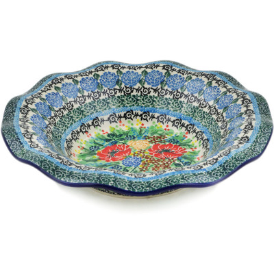 Polish Pottery Bowl 10&quot; Country Garden UNIKAT