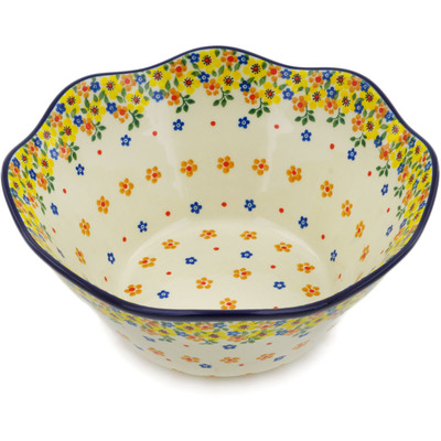 Polish Pottery Bowl 10&quot; Country Spring
