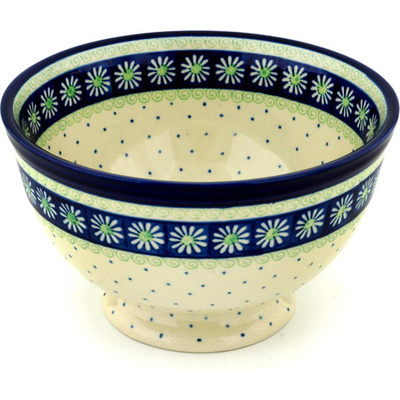 Polish Pottery Bowl 10&quot; Daisy Swirl