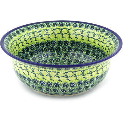 Polish Pottery Bowl 10" Emerald Forest