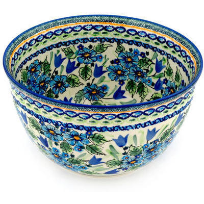 Polish Pottery Bowl 10&quot; Evangeline UNIKAT