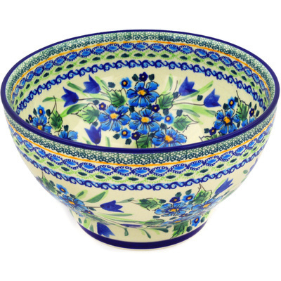 Polish Pottery Bowl 10&quot; Evangeline UNIKAT
