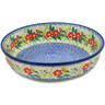 Polish Pottery Bowl 10&quot; Festive Avian Delight UNIKAT