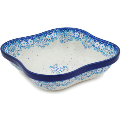 Polish Pottery Bowl 10&quot; Floral Animation UNIKAT