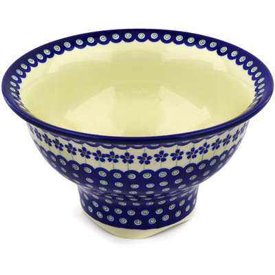 Polish Pottery Bowl 10&quot; Flowering Peacock