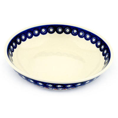 Polish Pottery Bowl 10&quot; Flowery Americana