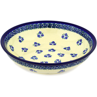 Polish Pottery Bowl 10&quot; Forget Me Not Dots