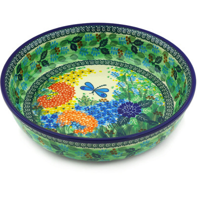 Polish Pottery Bowl 10&quot; Garden Delight UNIKAT
