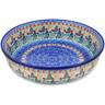 Polish Pottery Bowl 10&quot; Glowing Christmas Trees UNIKAT