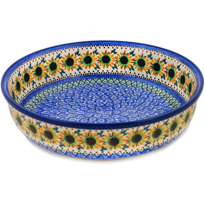Polish Pottery Bowl 10&quot; Golden Autumn UNIKAT