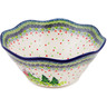 Polish Pottery Bowl 10&quot; Green Village UNIKAT