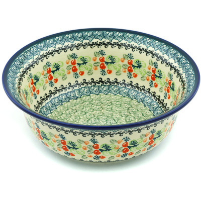 Polish Pottery Bowl 10&quot; Happy Berries