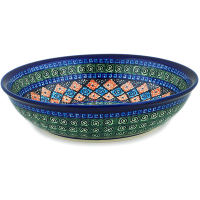 Polish Pottery Bowl 10&quot; Harlequin UNIKAT
