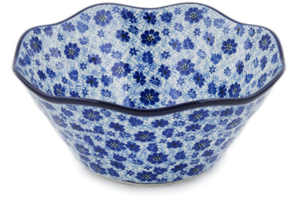 Ceramika Artystyczna Georgia Blue Muffin Pan Polish Pottery