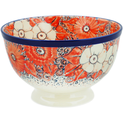 Polish Pottery Bowl 10&quot; Peachy Keen UNIKAT